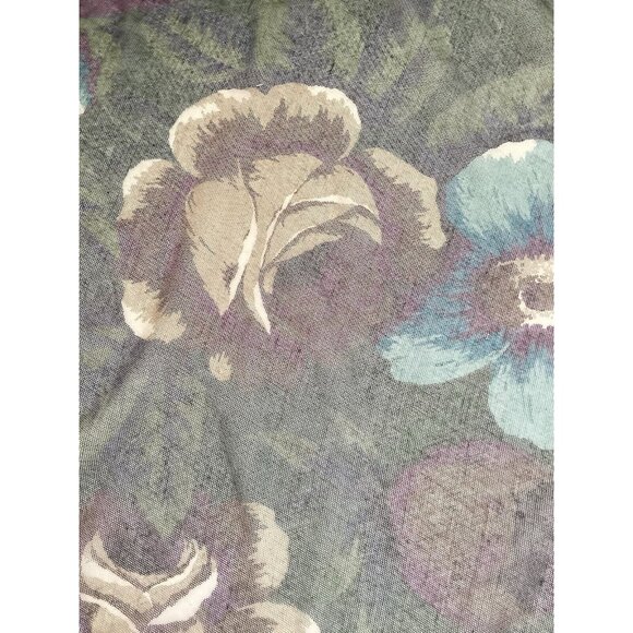 KENZO PARIS Purple Green Floral Cotton Veiled Scarf M.In Japan 44" - 42´´ E.C - Picture 8 of 10